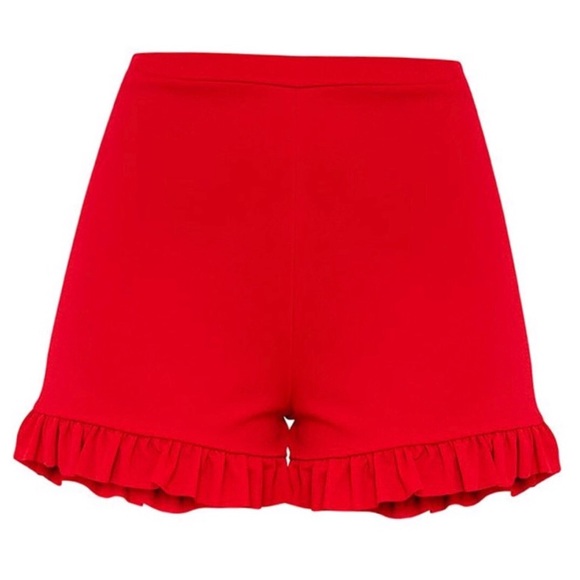 Red Ruffle Shorts - Picture 3 of 3